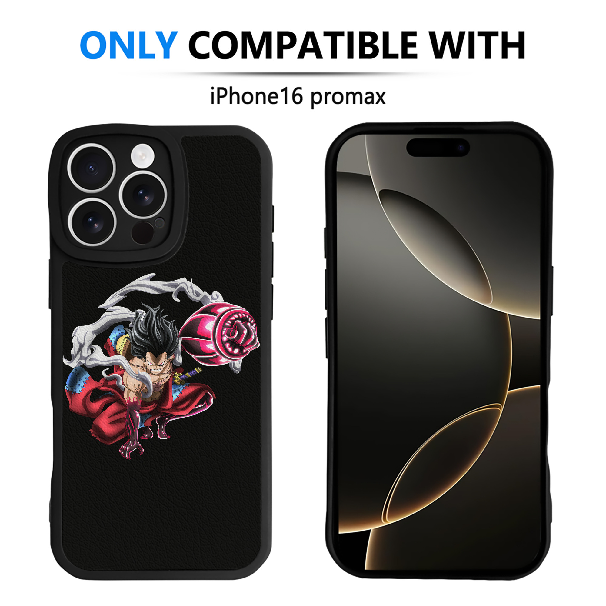 （画像用） ワンピース モンキー・D・ルフィ ONE PIECE Monkey D. Luffy 【iPhone 16シリーズ対応】シリコンスマホケース（レザー調） 材質：シリコン